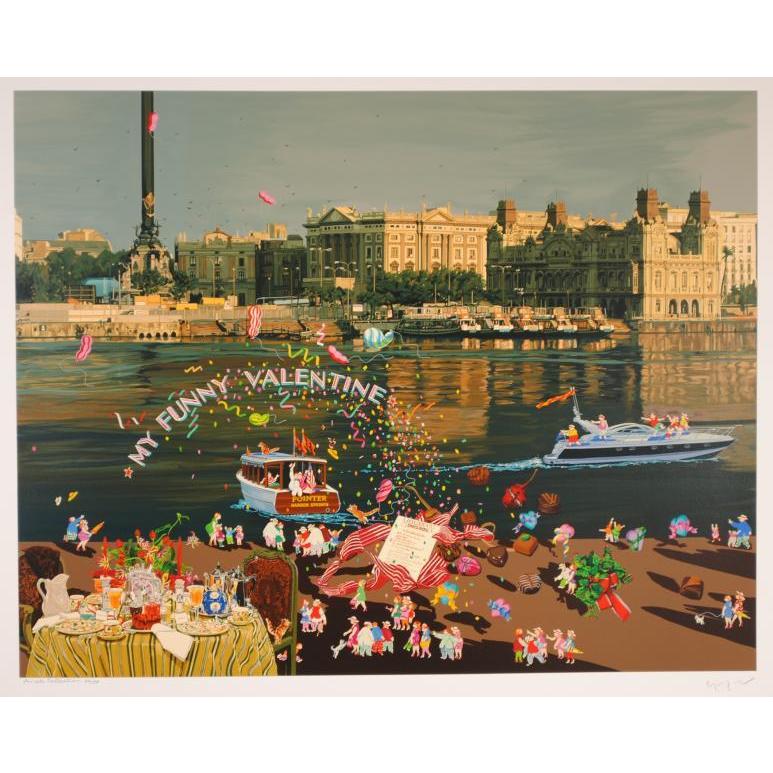 ヒロ・ヤマガタ 絵画 「恋人たちのフェスティバル」 フランス パリ