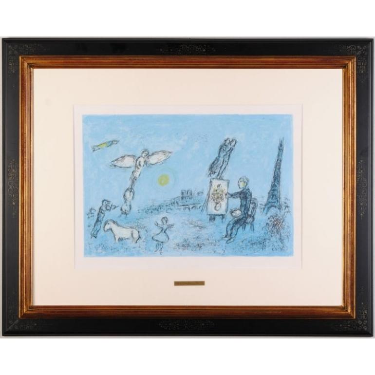 マルク・シャガール 絵画 オリジナルリトグラフ 版画 「画家とその二重