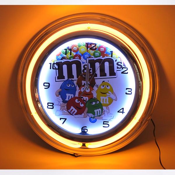 m&m's ネオンクロック エムアンドエムズ イエロー ロゴ ネオン NEON