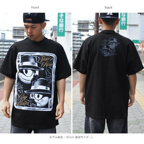 SHAKA（シャカ） Tシャツ 半袖 メンズ ブラック トランプ スペード K