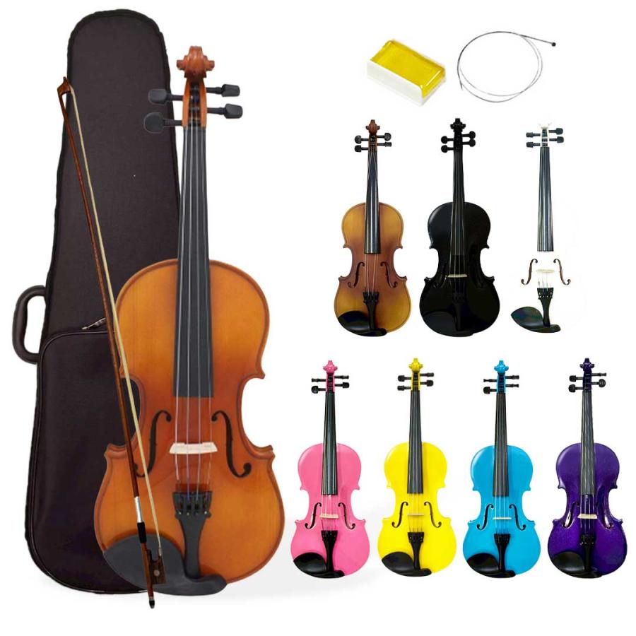 ヴァイオリン カラーバイオリン 全8カラー ケース付き フルセット フル