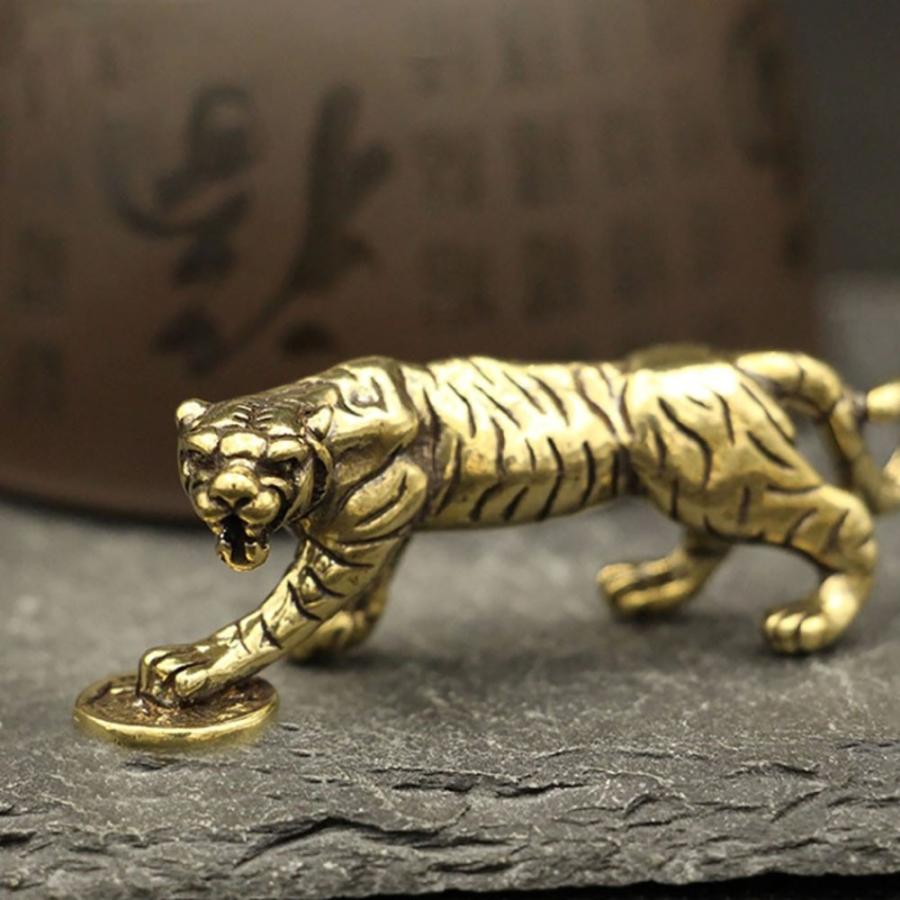 風水 虎 トラ 古銭 踏みつけ 置物 干支 おしゃれ かっこいい 高級