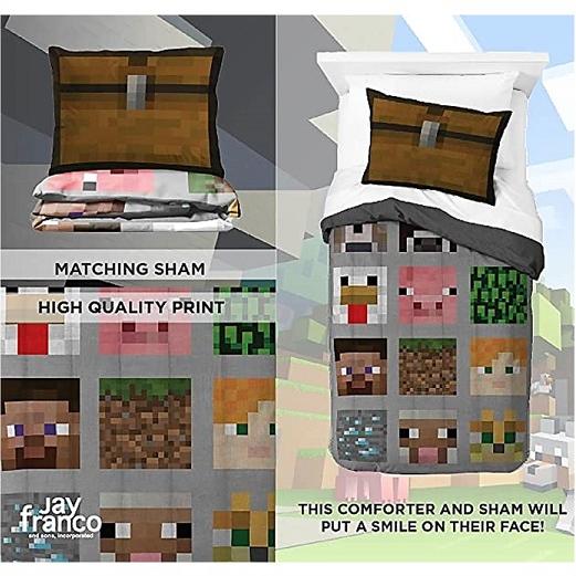 Minecraft/マインクラフト】 シングルサイズ キルト（マルチカバー