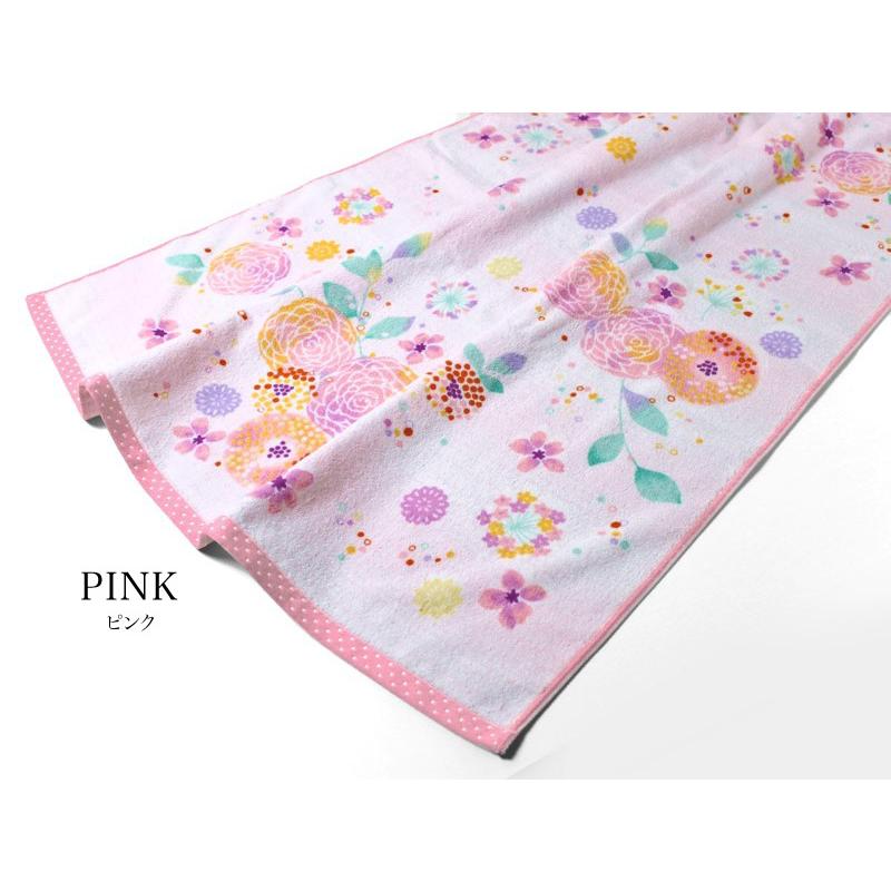 今治産 大判バスタオル 約84×138cm 日本製 花柄プリント ジュピター