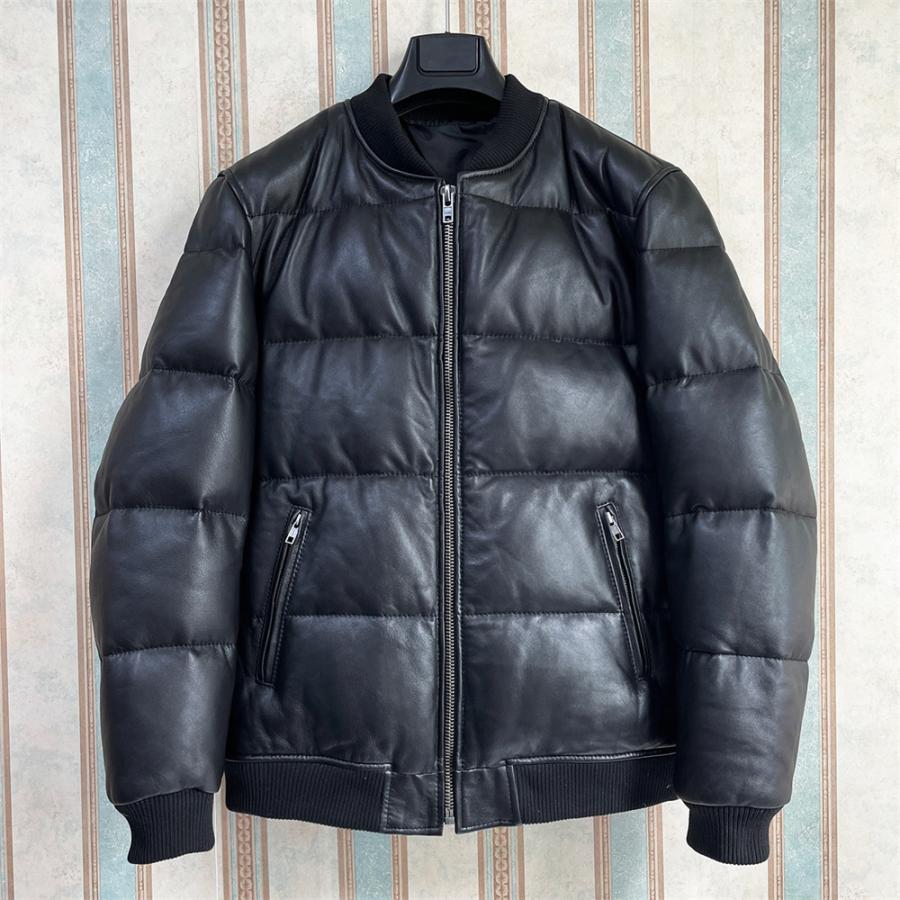 レザー ダウンジャケット EU製 FRANKLIN MUSK ニューヨーク発 グース