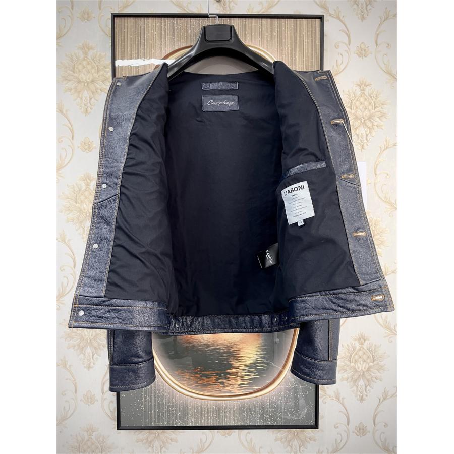 20%off レザージャケット EU製 Uaboni*Paris*ユアボニ 牛革 重厚 個性