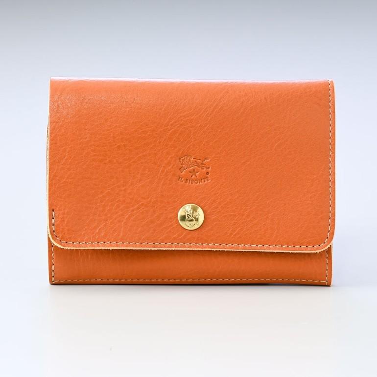 IL BISONTE（イルビゾンテ） 二つ折り財布 カウハイドレザー CARAMEL
