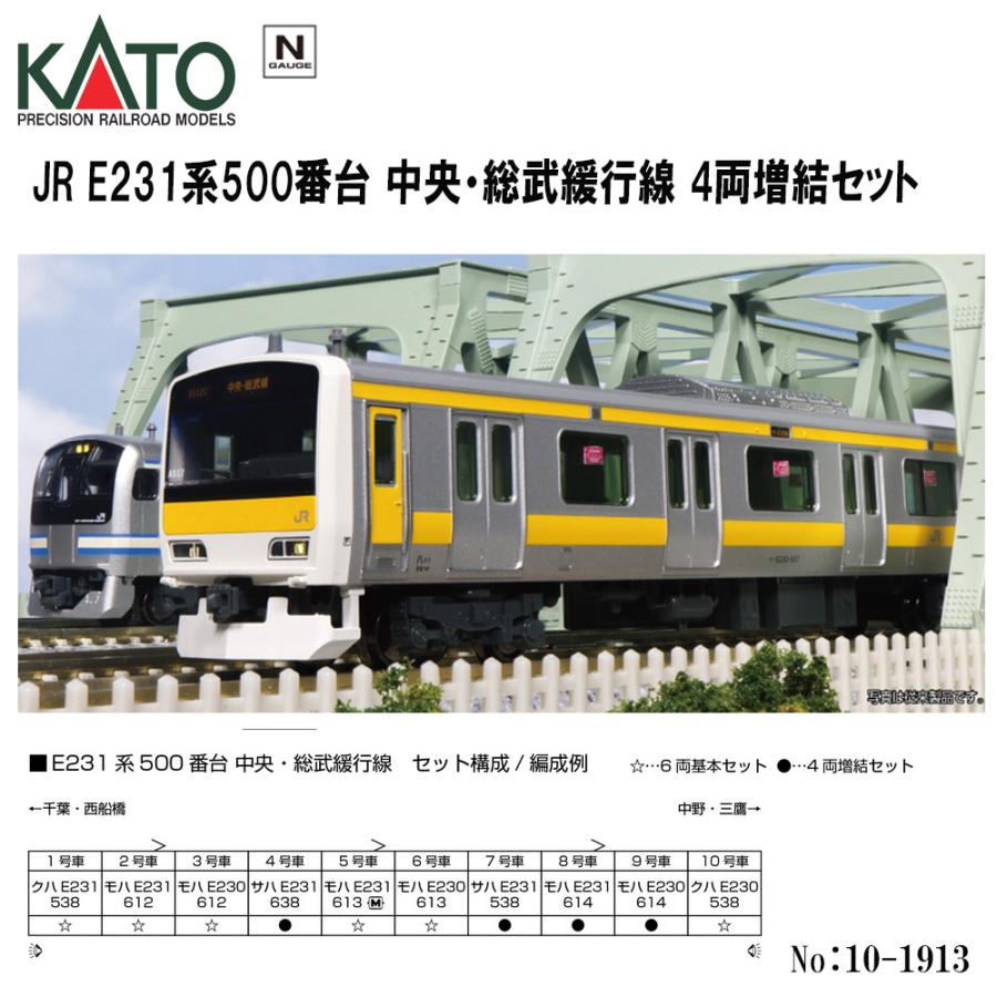 即納 送料無料】 10-1913 KATO JR E231系500番台 中央・総武緩行線 4両