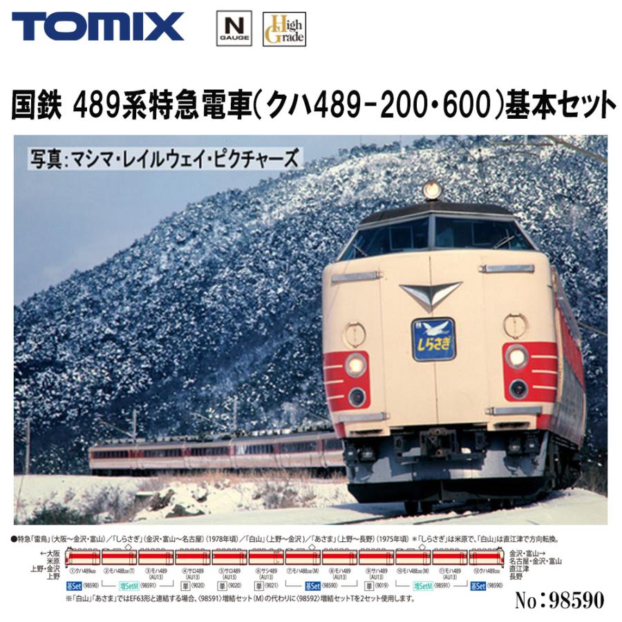 No:98590 TOMIX 国鉄 489系特急電車(クハ489-200・600)基本4両セット