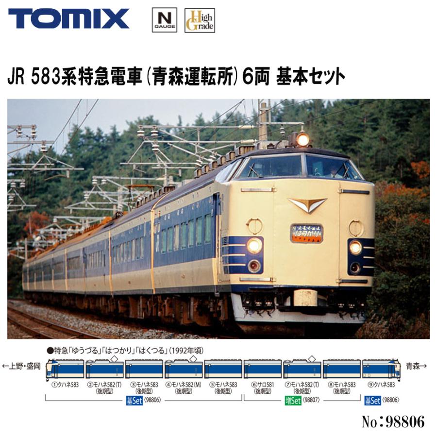 No:98806 TOMIX 583系特急電車(青森運転所)基本セット(6両) 鉄道模型 N