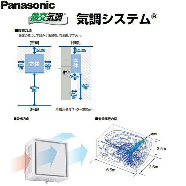 Panasonic（パナソニック） FY-20KW-W 壁掛け熱交換気システム 住宅用
