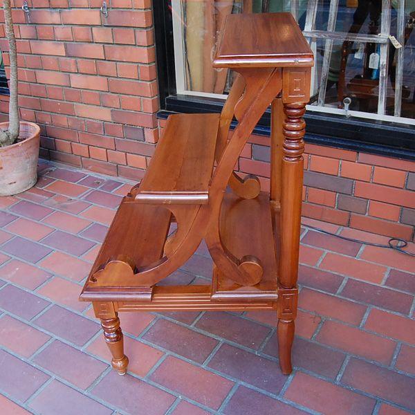 ライブラリーステップ 踏み台 飾り棚 おしゃれ チーク無垢材 天然木