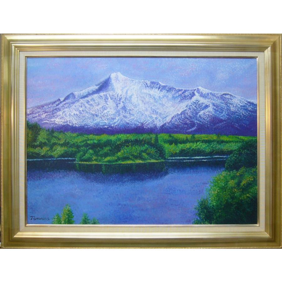 肉質油絵立てP20抽象画田村隆枝額装仕上げ品