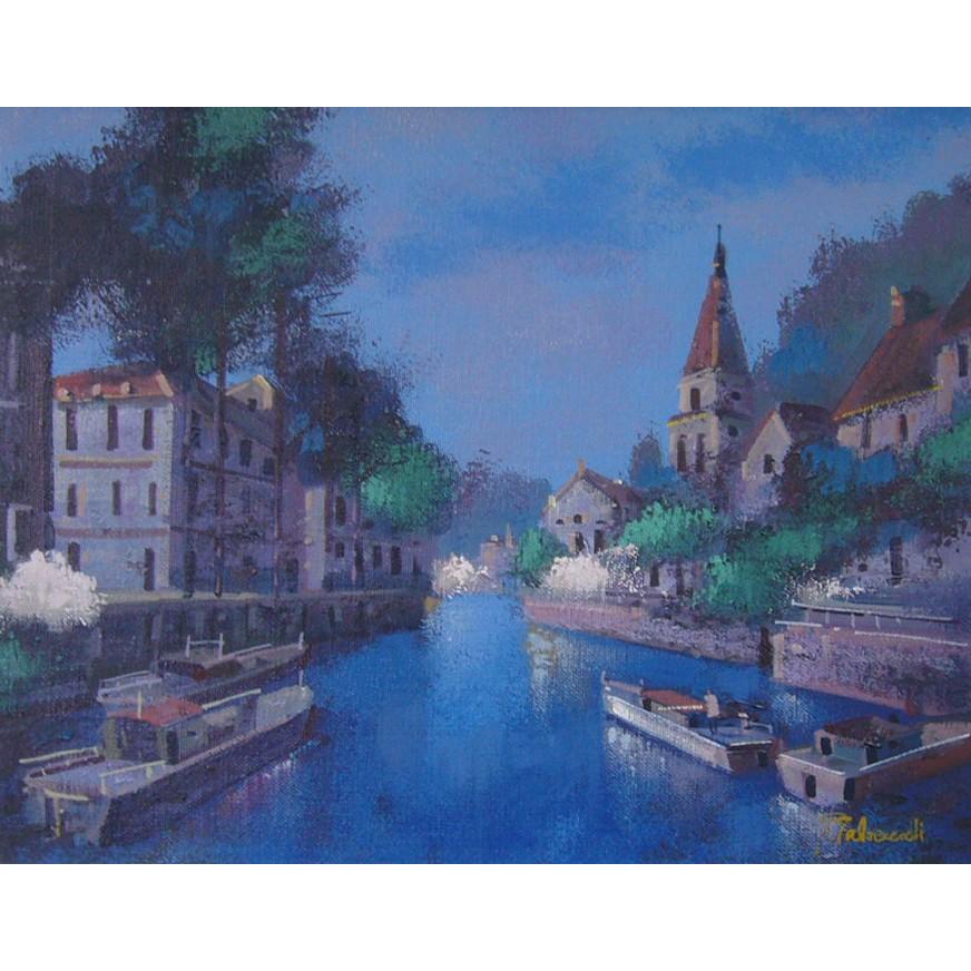 絵画 油絵 竹内敏彦 肉筆油絵 ドナウの流れ F20 絵画 油絵 竹内敏彦