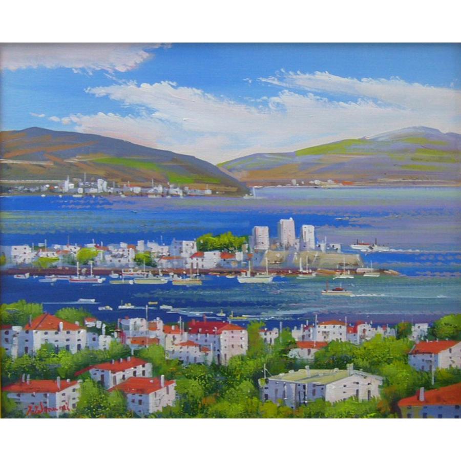 4259）松本竹敏 油絵F15号「秋の日高連峰」独立美術協会所属