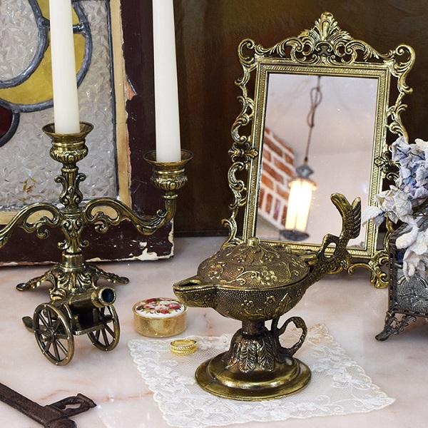 イタリアザマック オイルランプ風小物入れ インテリア インテリア雑貨