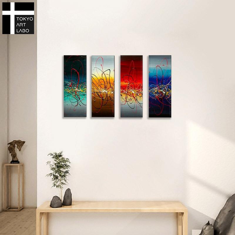 瞑想アート抽象画 油絵 3枚組 瞑想アート抽象画 油絵 3枚組