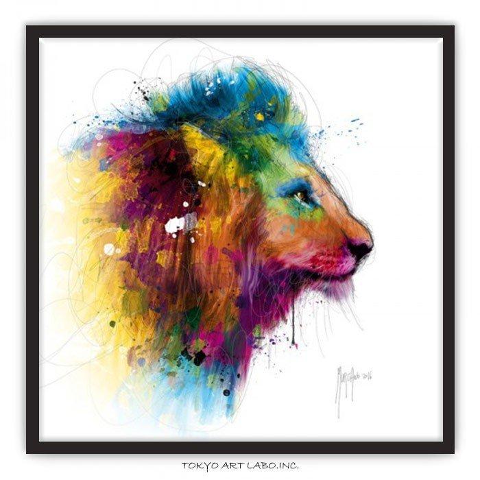 絵画 ライオン Jungle's King 壁掛けアート おしゃれ W75cm H75cm 絵