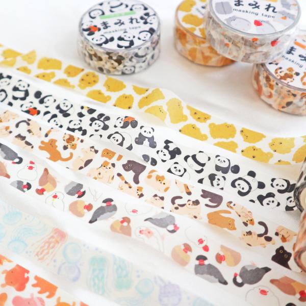 まみれ うさぎ 15mm マスキングテープ / 可愛い ウサギ マステ