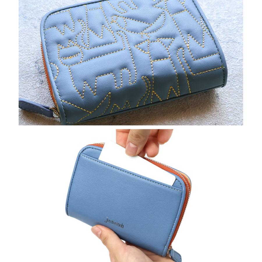 Jocomomola（ホコモモラ） 二つ折り財布 ラウンドファスナー アニマル