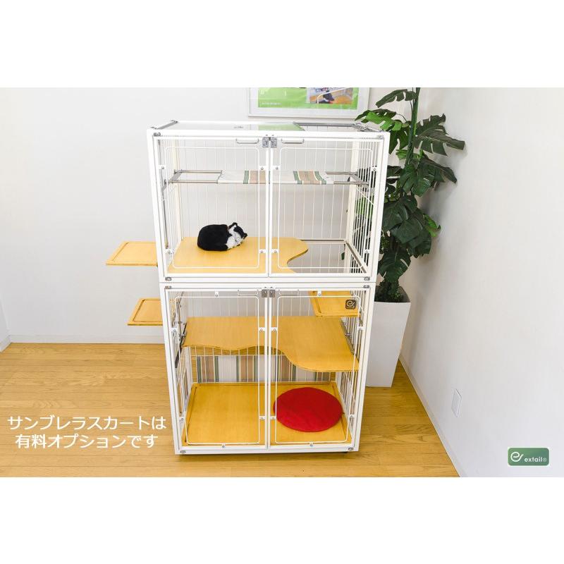 扉のみアクリル 猫 ケージ 2段 観音開き W90xD60xH150 cm キャット