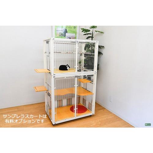 扉のみアクリル 猫 ケージ 2段 観音開き W90xD60xH150 cm キャット