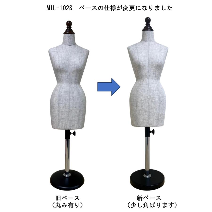 KIIYA 洋裁用ボディ レディスハーフスケール MIL-102 芯地張り 1/2縮寸