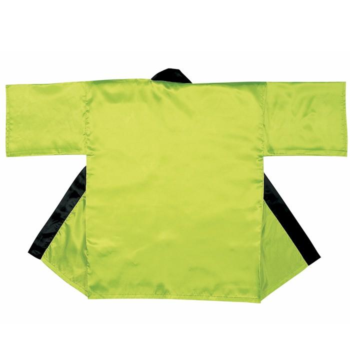 法被 半纏 黄緑 グリーン サテン 無地 はっぴ ハッピ 祭 メンズ