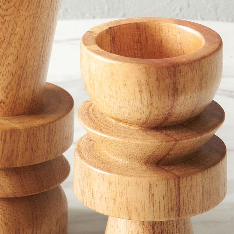 木目美しい趣ある燭台 約74cm 2台 天然木 antiques 木目美しい趣ある