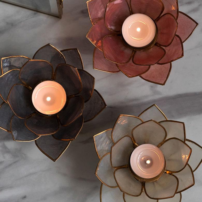 販売 キャンドルスタンド グレー シャビー 花 置物 キャンドルホルダー