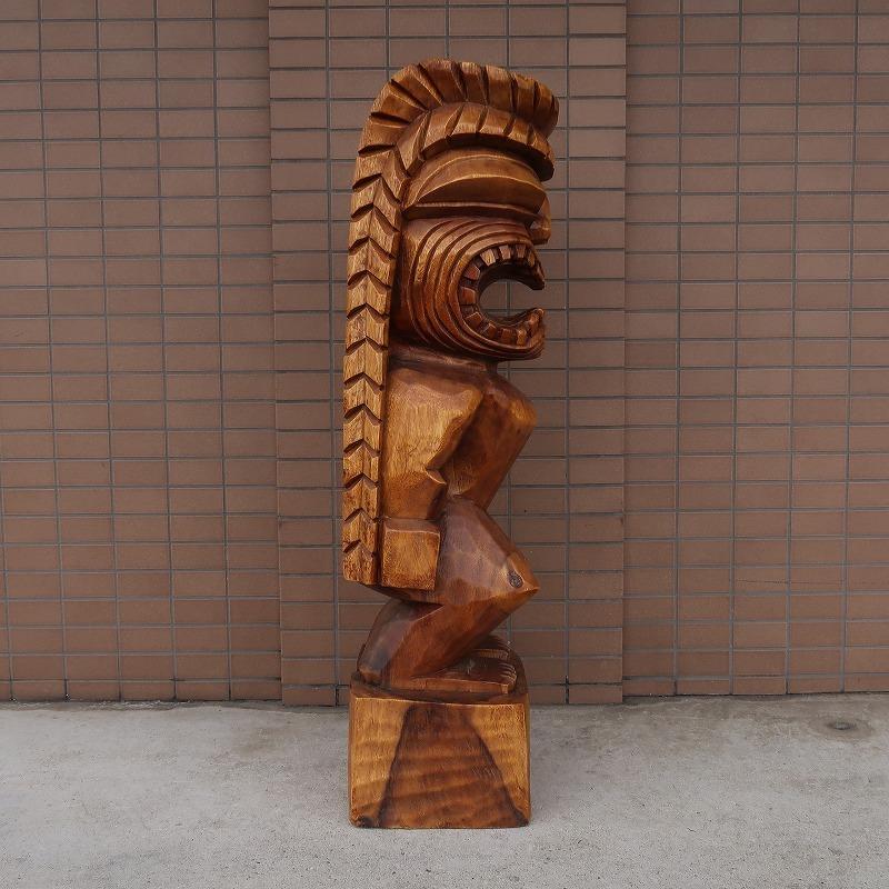 ティキの木彫り カナロア TIKI KANALOA 100 木製スワール無垢材