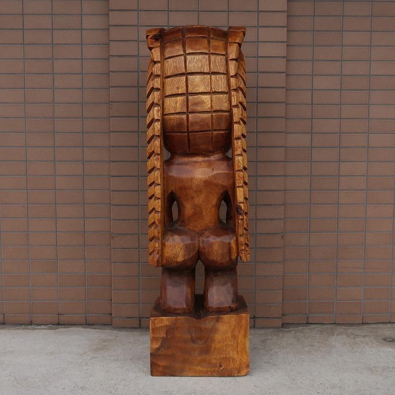 ティキの木彫り カナロア TIKI KANALOA 100 木製スワール無垢材