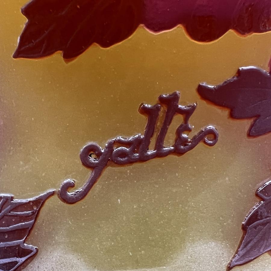 証明書付】高さ46cm 幅20cm エミールガレ ランプ カメオ彫 証明書付