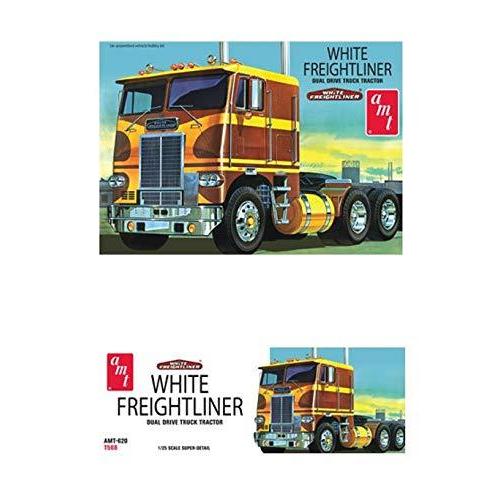 AMT 1⁄25 ホワイトフレイトライナー デュエル ドライブ キャブオーバー