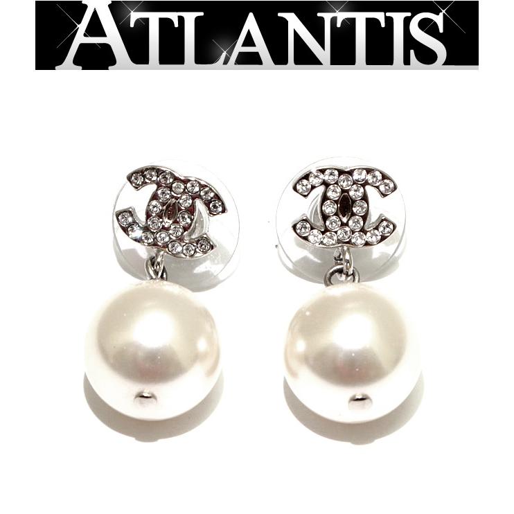 シャネル CHANEL ココマーク パールスイング ピアス シルバー B19V