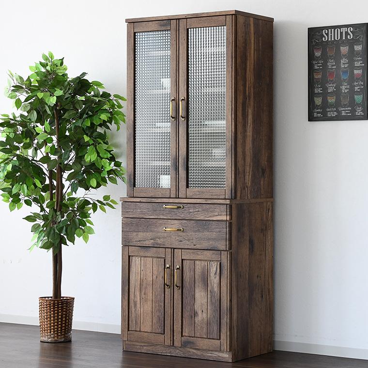 レトロ ヴィンテージ 食器棚 チーク無垢材 ヴィンテージキャビネットZX