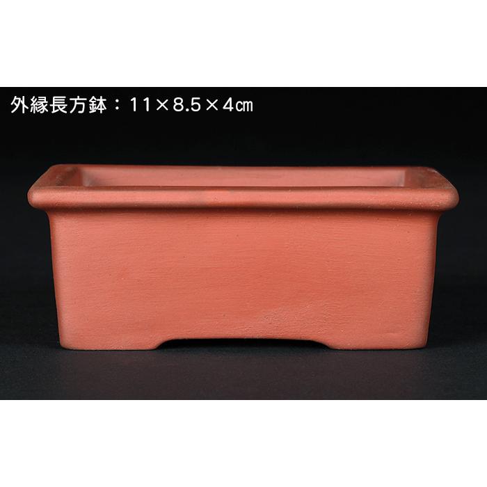盆栽鉢 「瀬戸焼文山窯朱泥鉢3点セット」 植木鉢 泥鉢 焼締 4号 11cm
