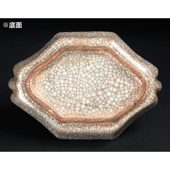 盆栽鉢 水盤 饒州白磁氷裂変わり水盤一対 にょじゅう 中国古窯 磁器