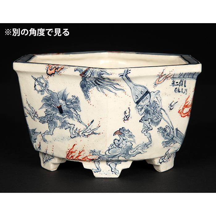 盆栽鉢 礼峰造 57㎝ 在銘 盆器 園芸 盆栽用具 古美術品 骨董品 盆栽鉢