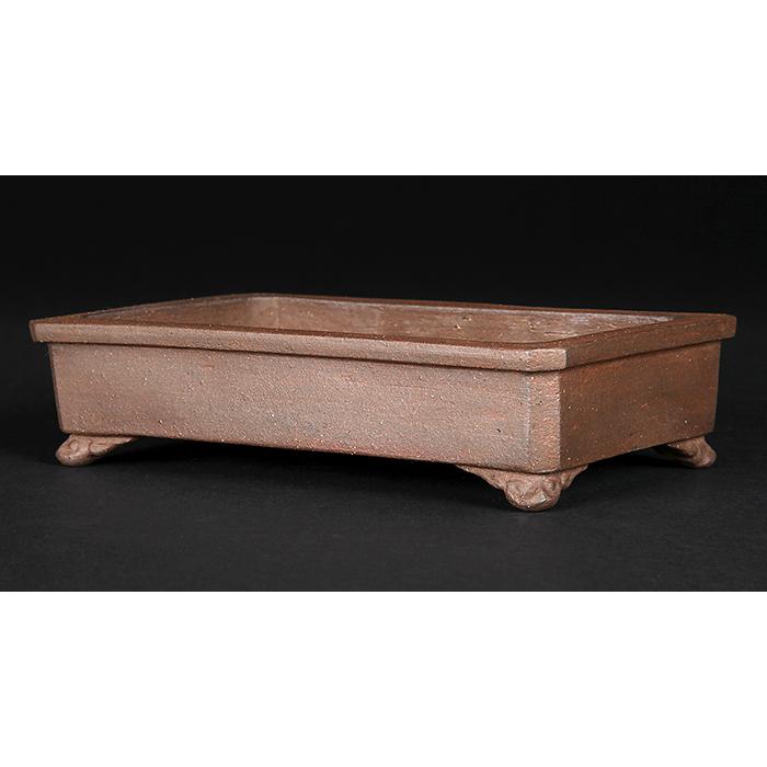 盆栽鉢 「東福寺外縁長方鉢」 植木鉢 初代 平安東福寺 落款あり 6号 17cm