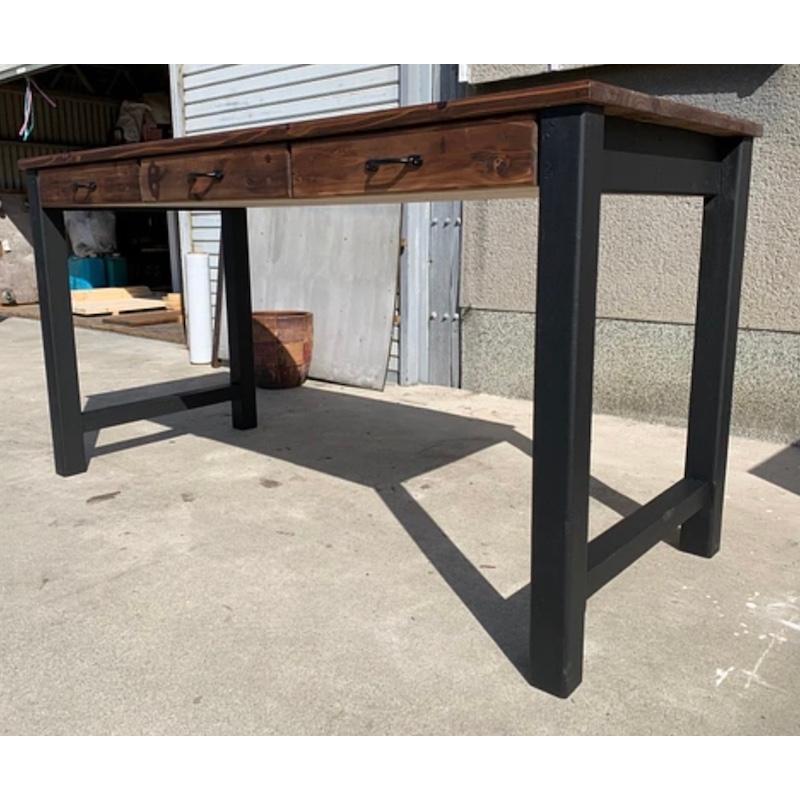 職人手作り 一点物 天然木 ハンドメイド 引き出し付 テーブル PCデスク