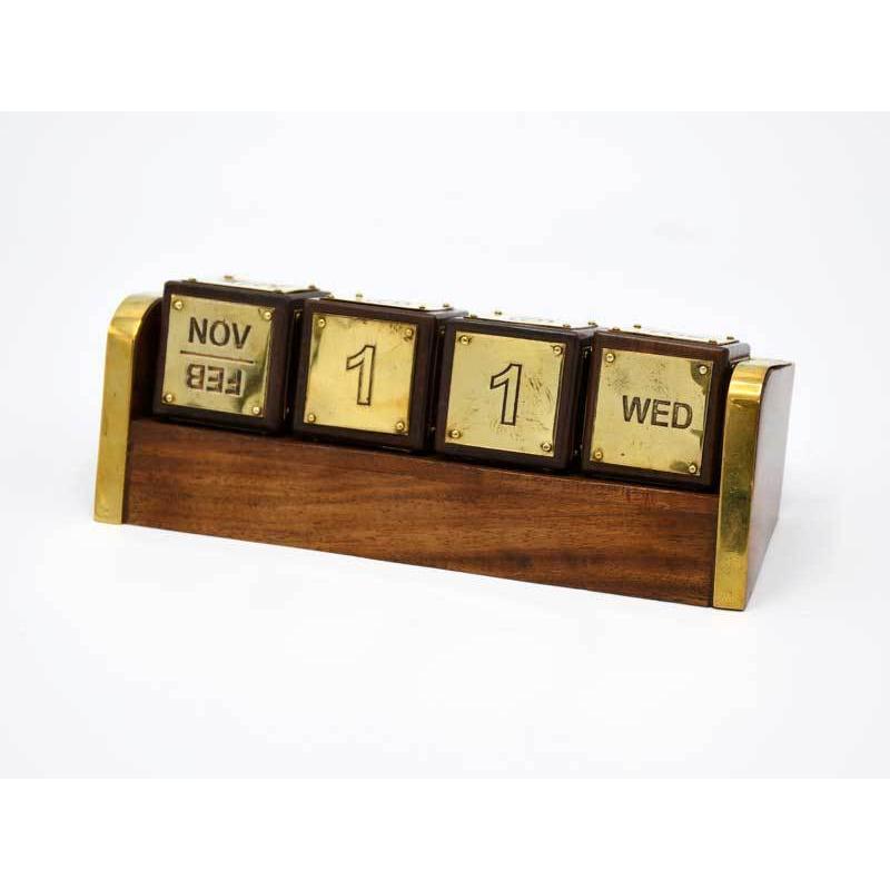 カレンダー ブラス ウッド キューブカレンダー おしゃれ 卓上