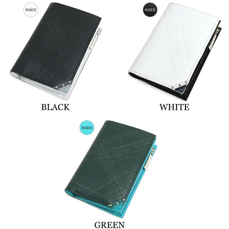 LANVIN en Bleu ランバンオンブルー アクア 二つ折り財布 小銭入れあり