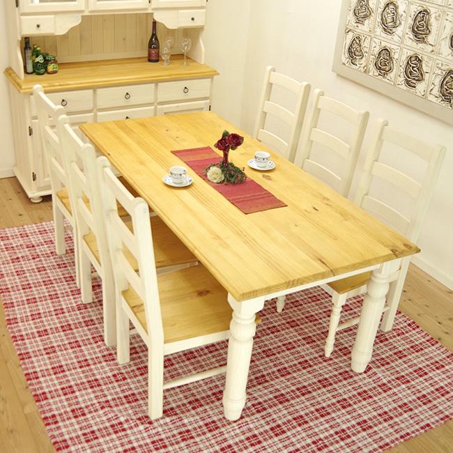 フレンチカントリー ダイニングテーブルセット ダイニング7点セット