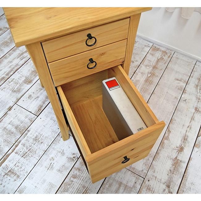 カントリー家具 木製キャビネット 3引き出し 1扉 電話台 花台 チェスト