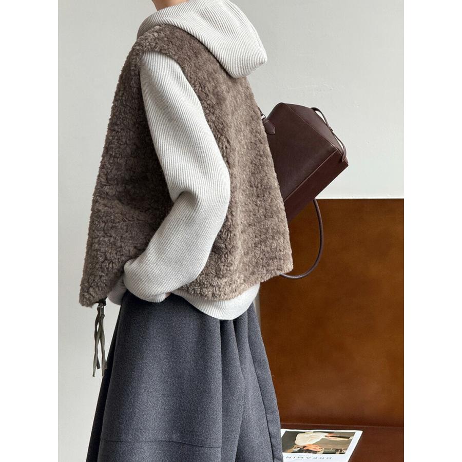 ムートンベスト ファーベスト 秋冬 レディース ファー ベスト ノー