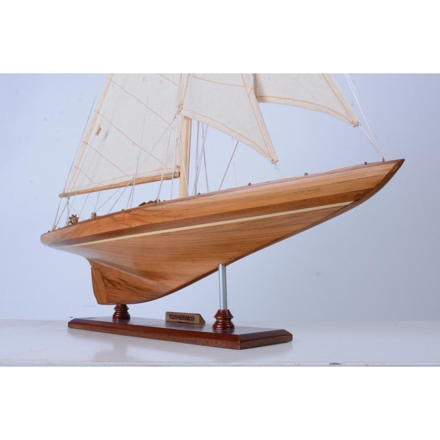 完成品 帆船模型 木製 ヨット エンタープライズ号 全長60cm Y025