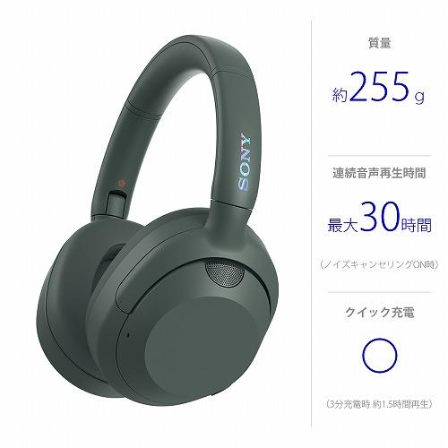 SONY（ソニー） ヘッドホン WH-ULT900N HC フォレストグレー 重低音