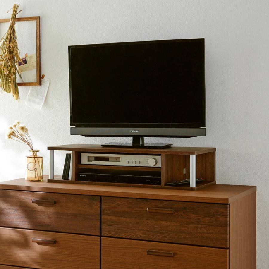 デッキが2台入るテレビ台上収納・デスク上ディスプレイモニター台 110