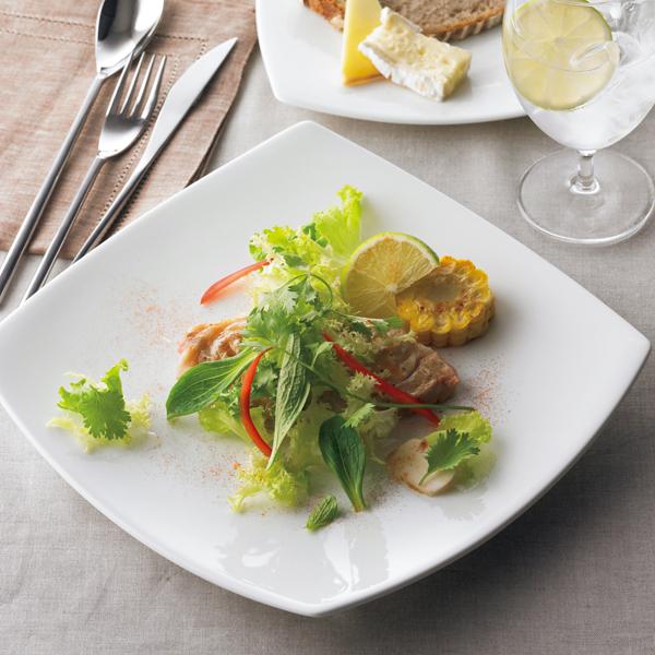 ナルミボーンチャイナ スタイルズ 絵番:50481(ホワイト) 32cm スクエア